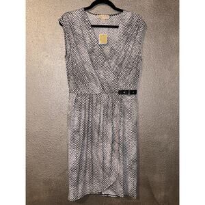 Michael  Michael Kors Mob Wife Edgy Preppy Faux Wrap & Snake Print Dress